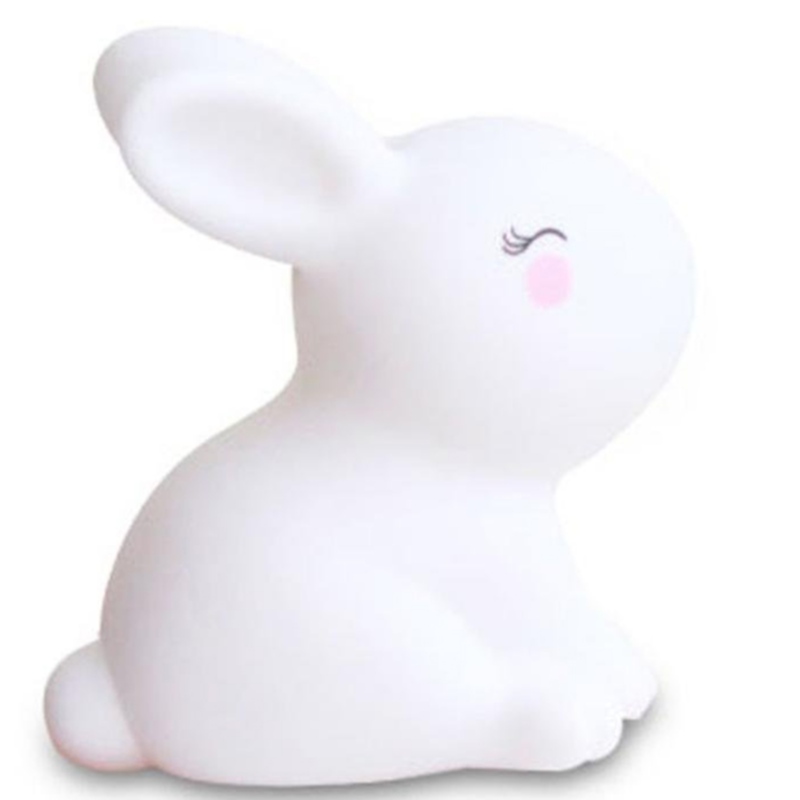 Halten Sie Kleber kleine weiße Kaninchen Nachtlampe Spielzeug Dekoration